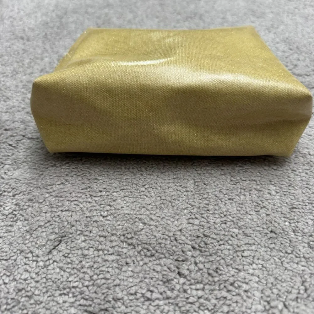 L'Occitane en Provence Gold Shimmer Canvas Cosmetic Bag Makeup Travel Pouch OS